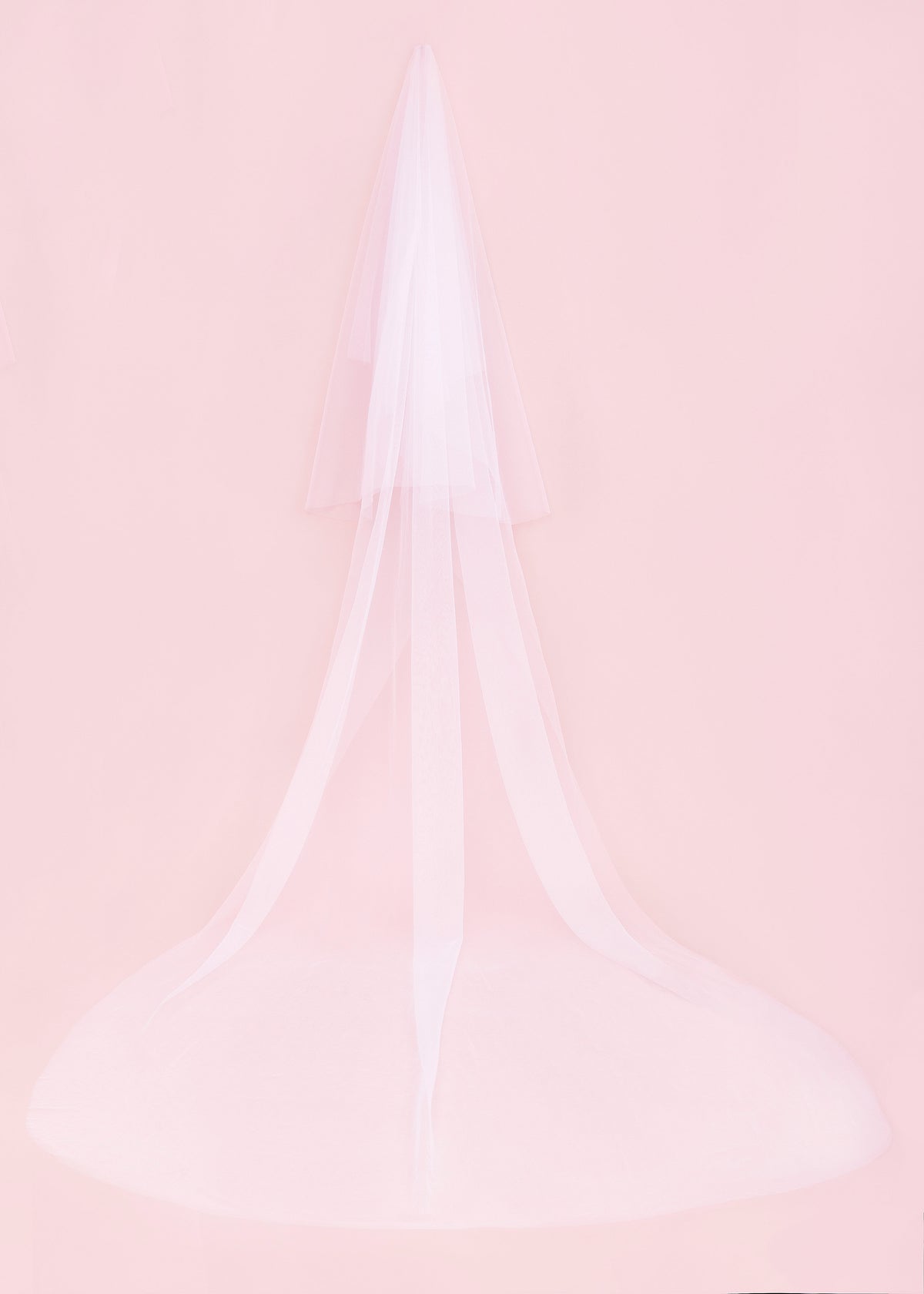The Classic Silk Tulle Drop Wedding Veil Blusher 40in with Cathedral 120in