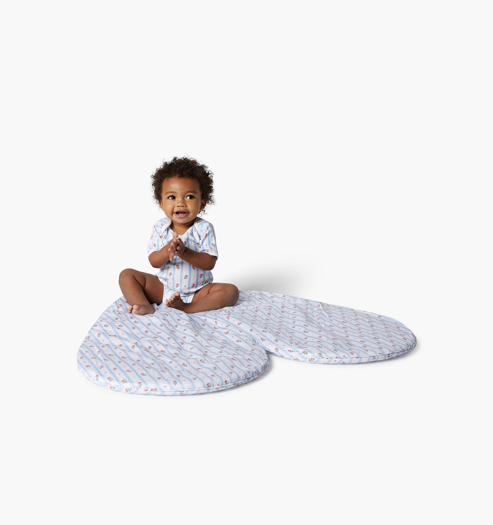 Tummy Time Mat - Floral Stripe color:floral stripe