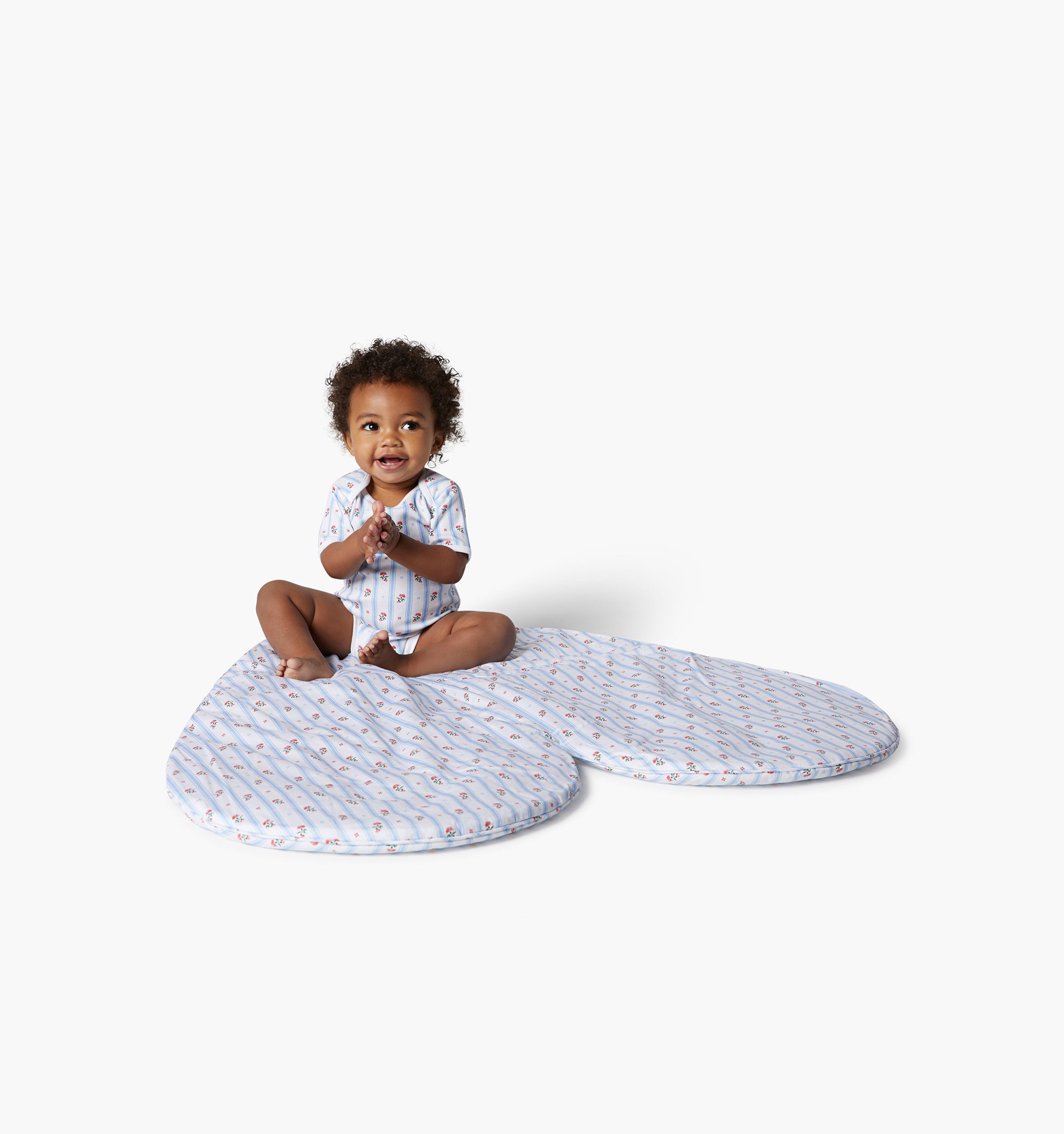 Tummy Time Mat - Floral Stripe color:floral stripe