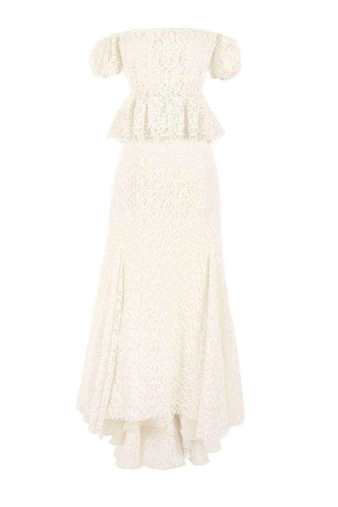 Alexandra Skirt in Guipure Ivory Lace