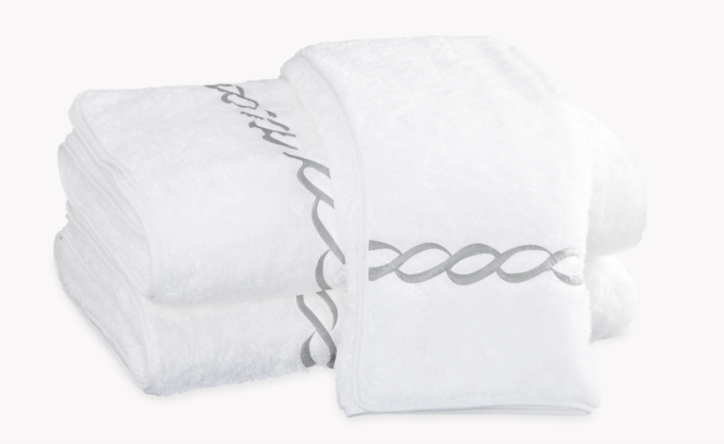 Classic Chain Bath Towels with monogram $108