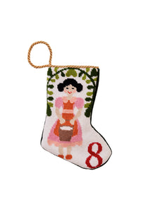 12 Days of Christmas Bauble Stocking, 8 Maids a Milking