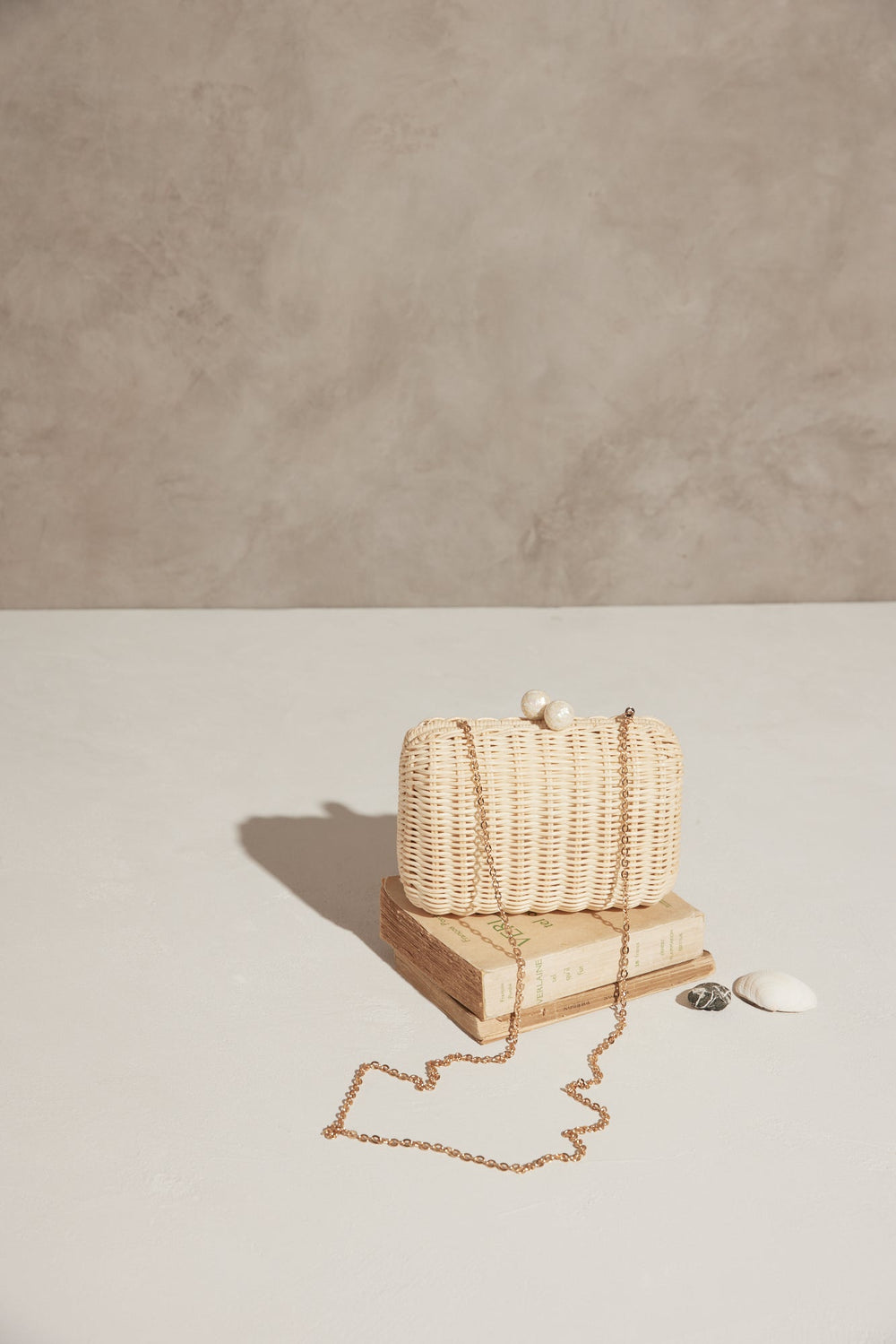 SS The Gracie Woven Straw Clutch Bag CREAM