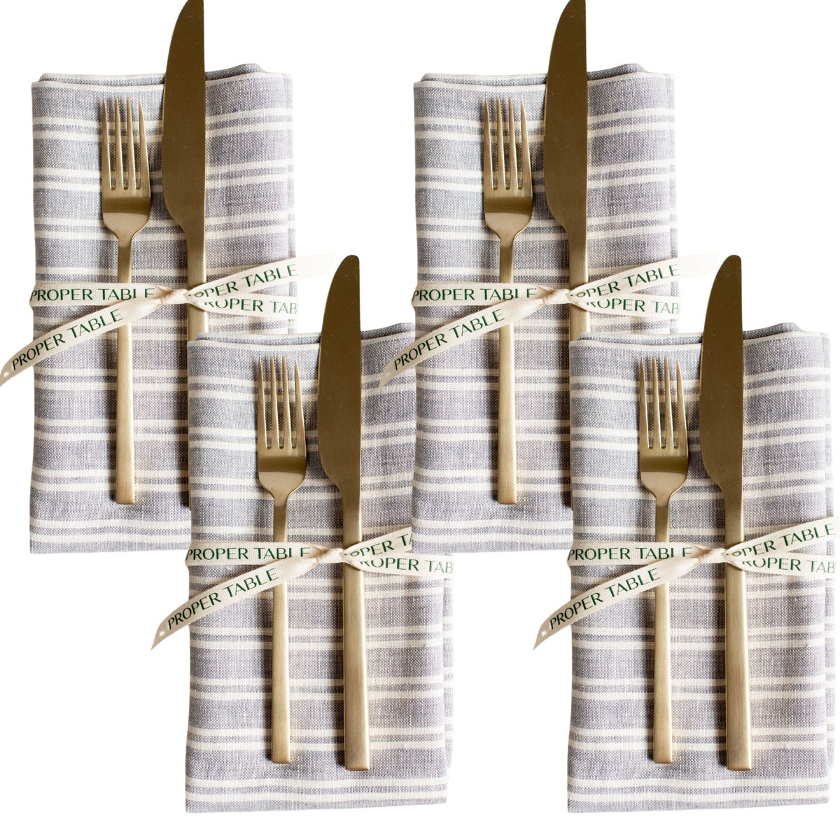 George Gray Stripe Napkin Set