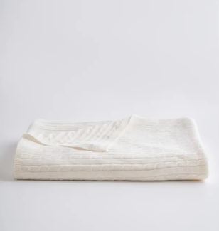 Cable Knit Cashmere Throw