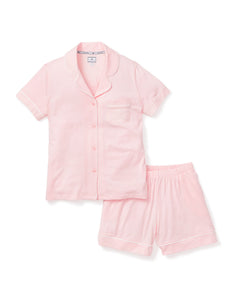 Women's Luxe Pima Pink Short Sleeve Short Set