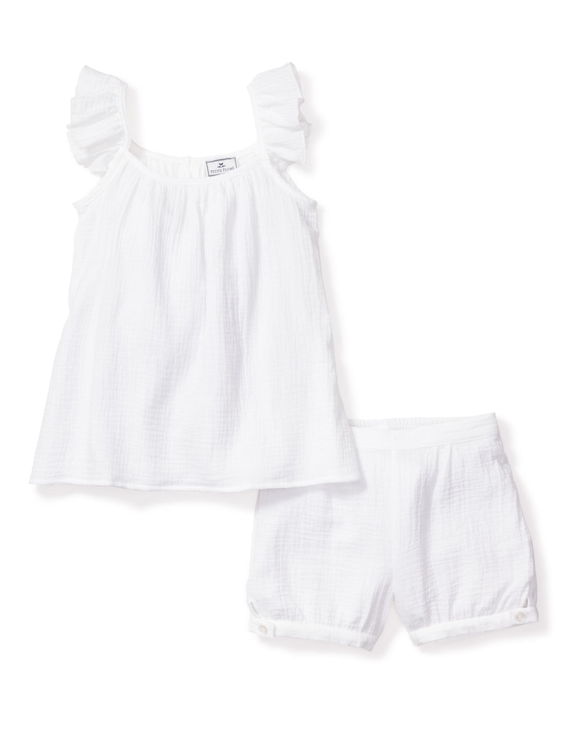 Children's White Gauze Amelie Short Set