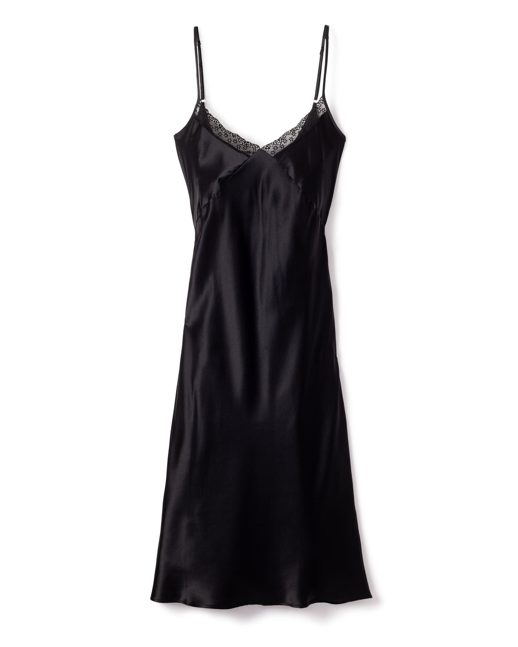 Petite Plume Silk Cosette Lace-Trim Nightgown - Black - Size Medium Petite Plume Silk Cosette Lace-Trim Nightgown - Black - Size Medium