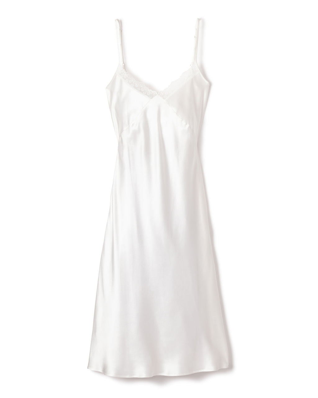 macy's maid of honor dresses Petite Plume Women's Silk Cosette Nightgown With Lace in White