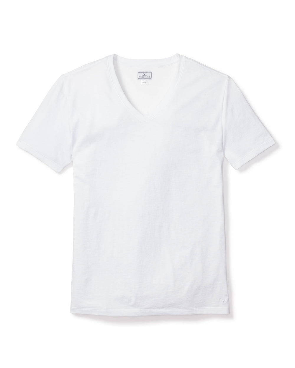 Pima Cotton Men’s White V-Neck Top