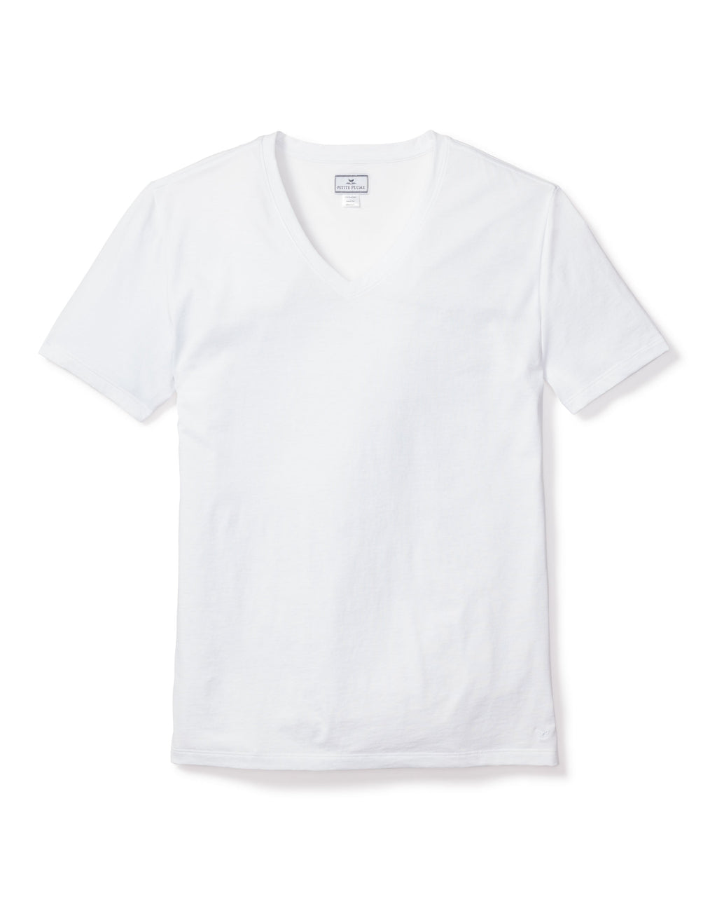 Pima Cotton Men’s White V-Neck Top