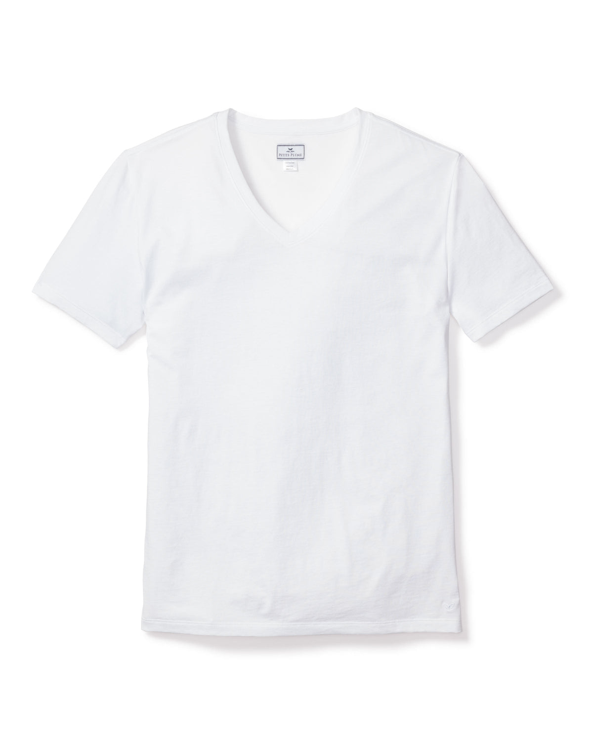Pima Cotton Men’s White V-Neck Top