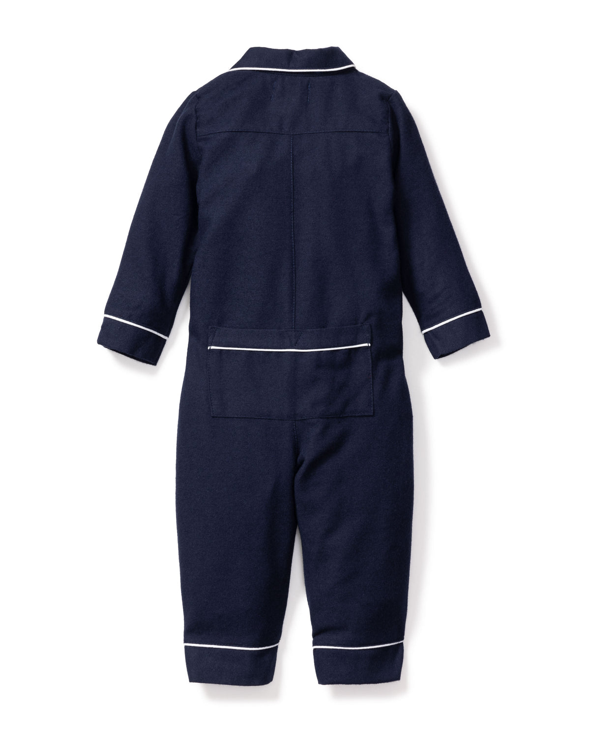 Navy Romper with White Piping