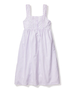 Women’s Lavender French Ticking Charlotte Nightgown