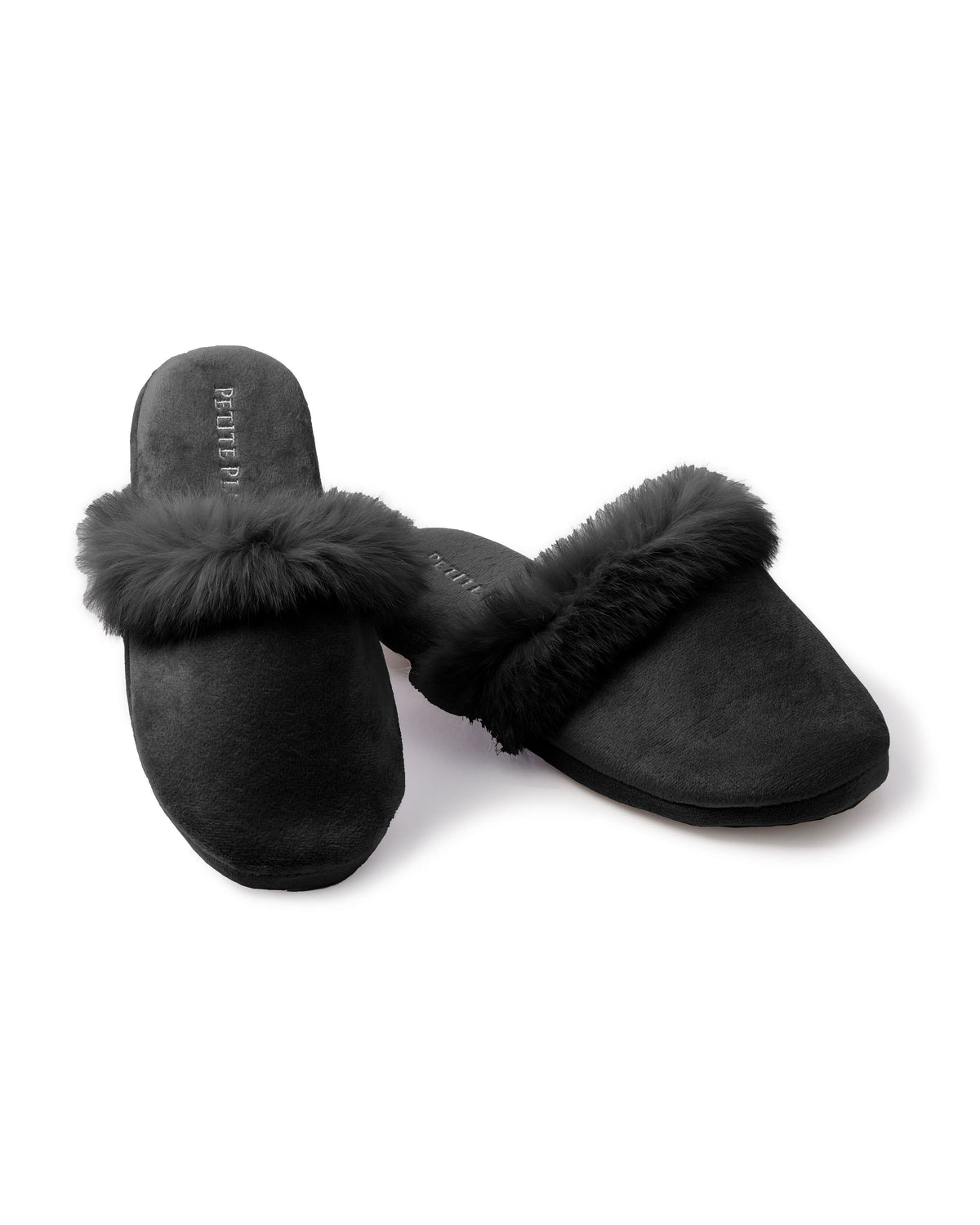 Women’s Black Faux Fur Trim Slipper