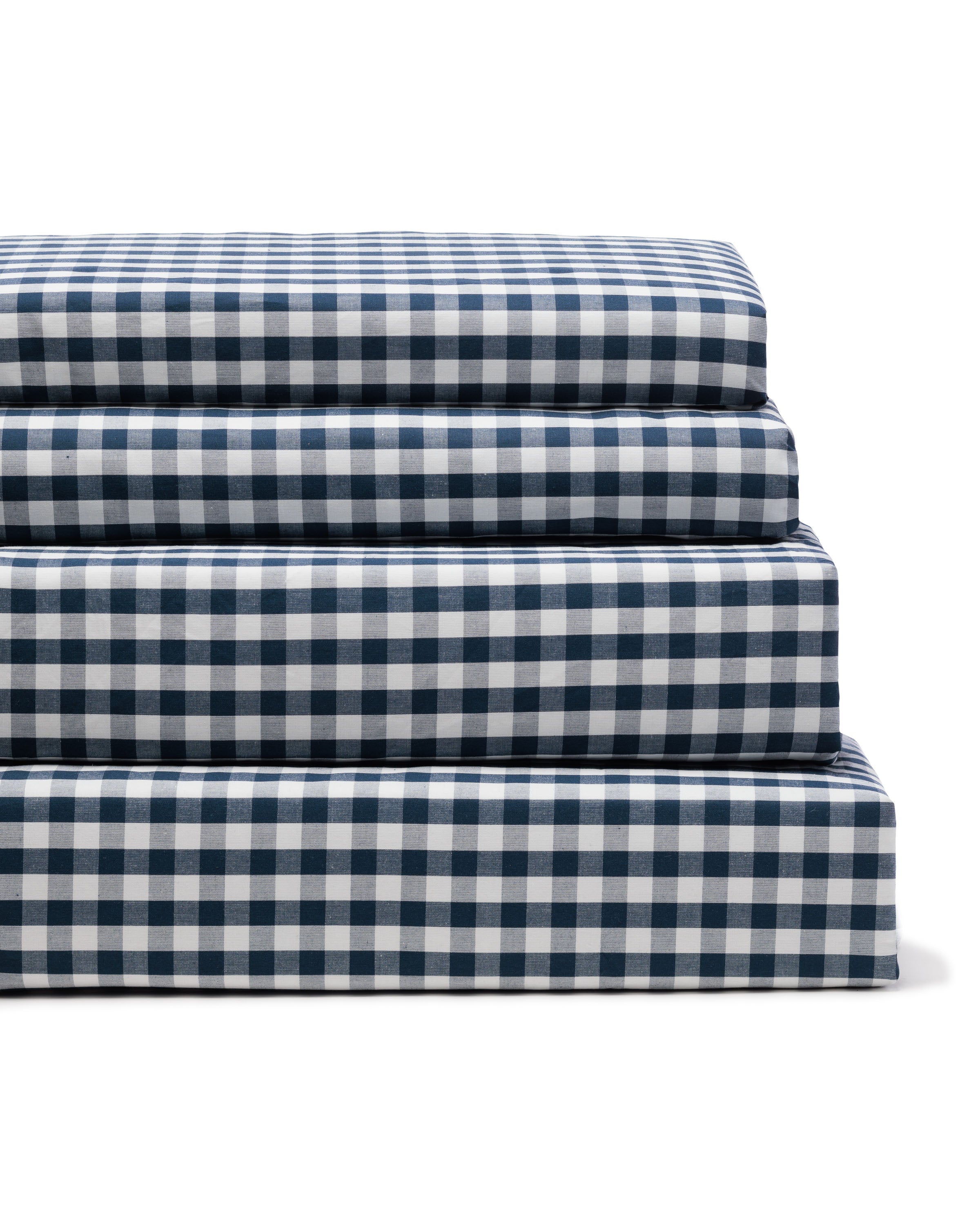 Luxe Premium Cotton Navy Gingham Bed Sheets