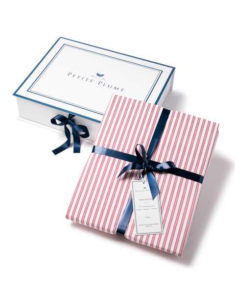 Luxe Premium Cotton Antique Red Ticking Bed Sheets - King