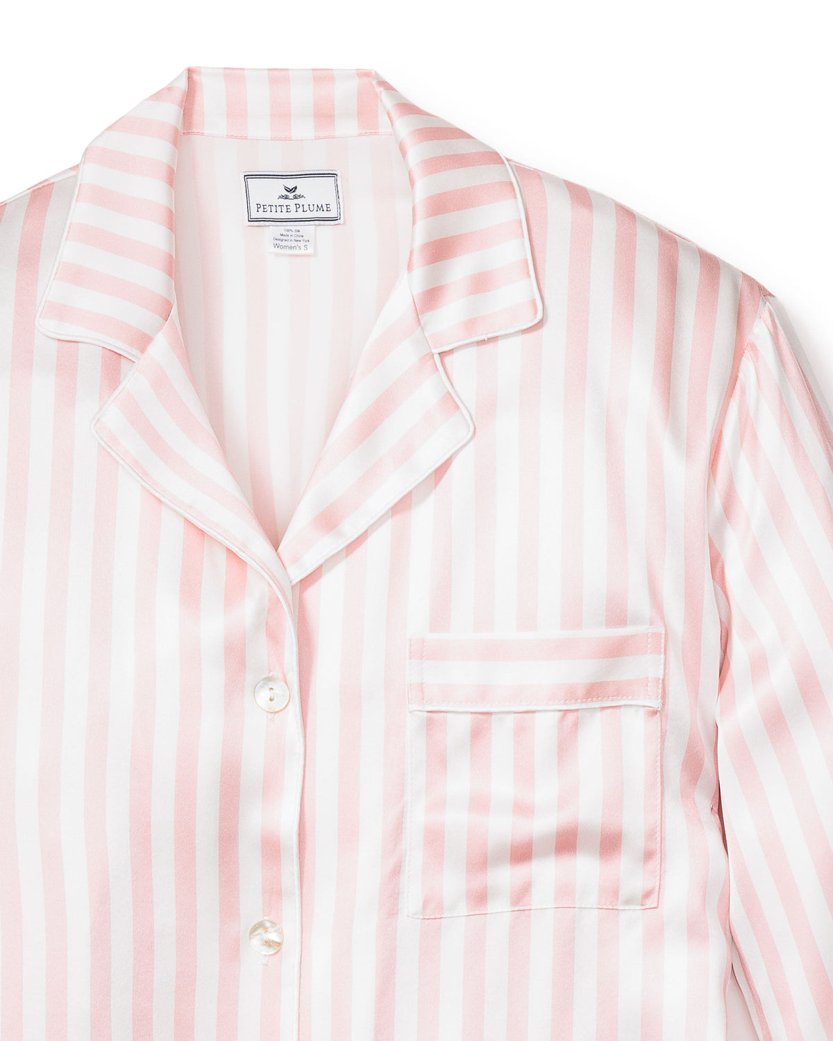 Women’s Pink Stripe Silk Nightshirt