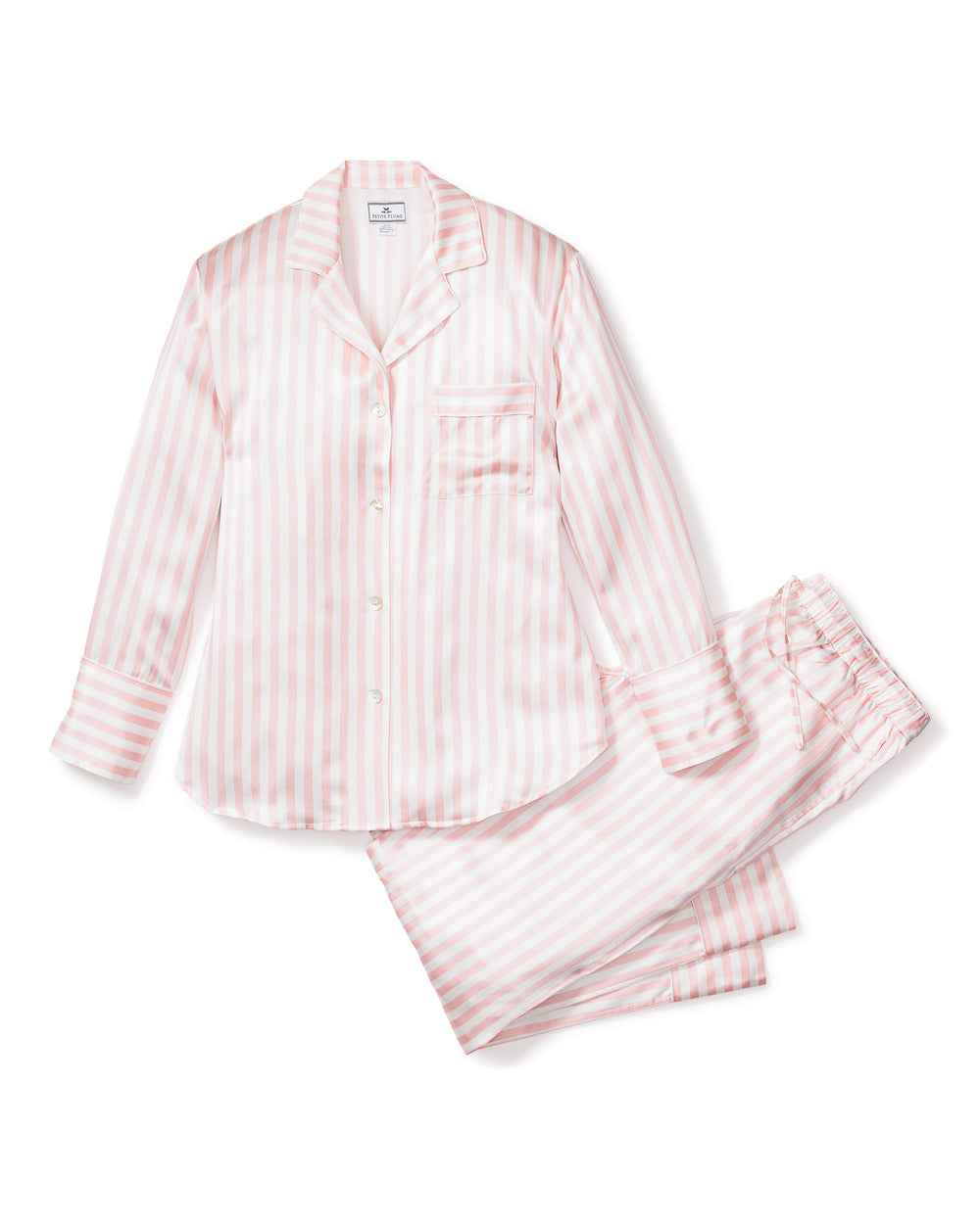 Women’s Pink Stripe Silk Pajama Set