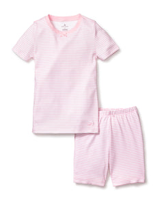 Children’s Pink Stripes Pima Cotton Snug Fit Short Set