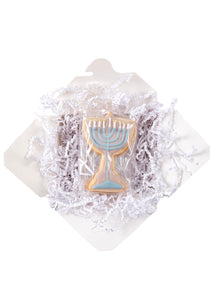 Menorah & Star of David Sugar Cookies, Set of 6