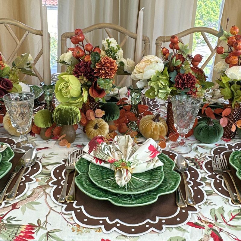 French Country Green Vines Tablecloth