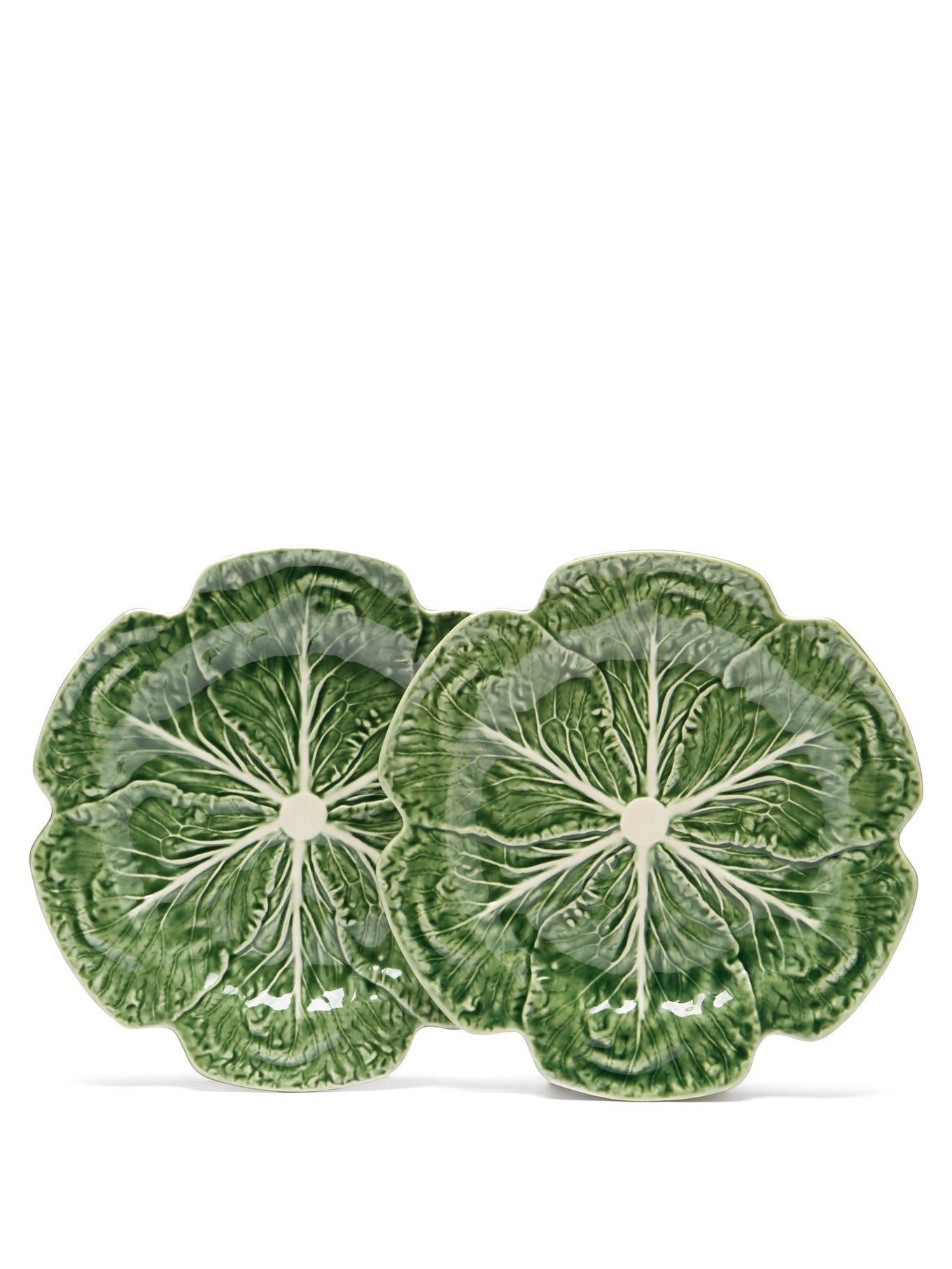 Bordallo PinheiroSet of two cabbage earthenware charger plates