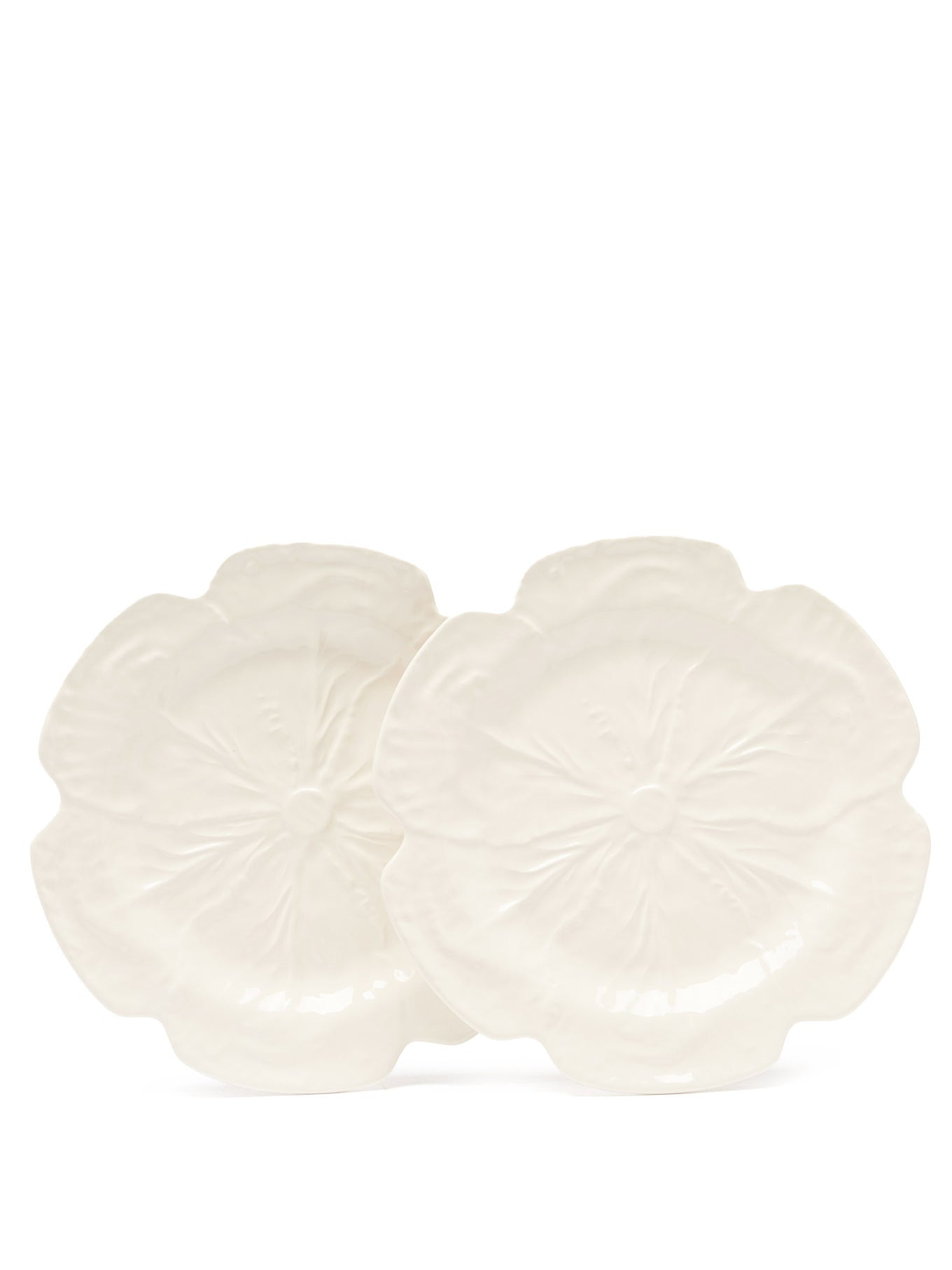 Bordallo PinheiroSet of two cabbage earthenware charger plates