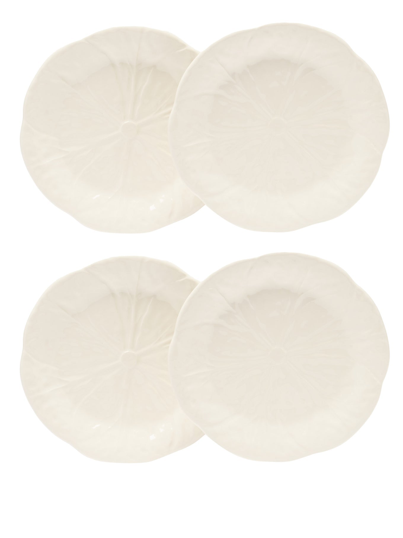 Bordallo PinheiroSet of four cabbage earthenware side plates