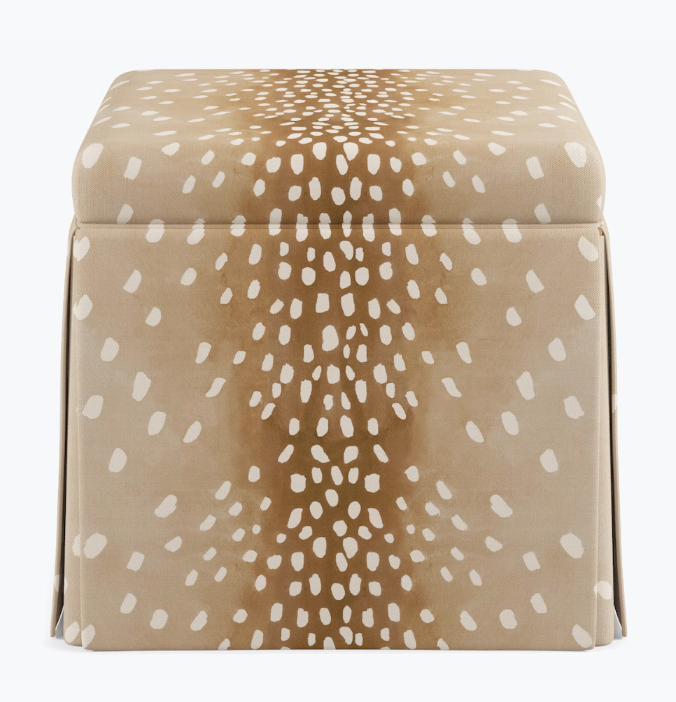 Skirted Storage Ottoman, Fawn