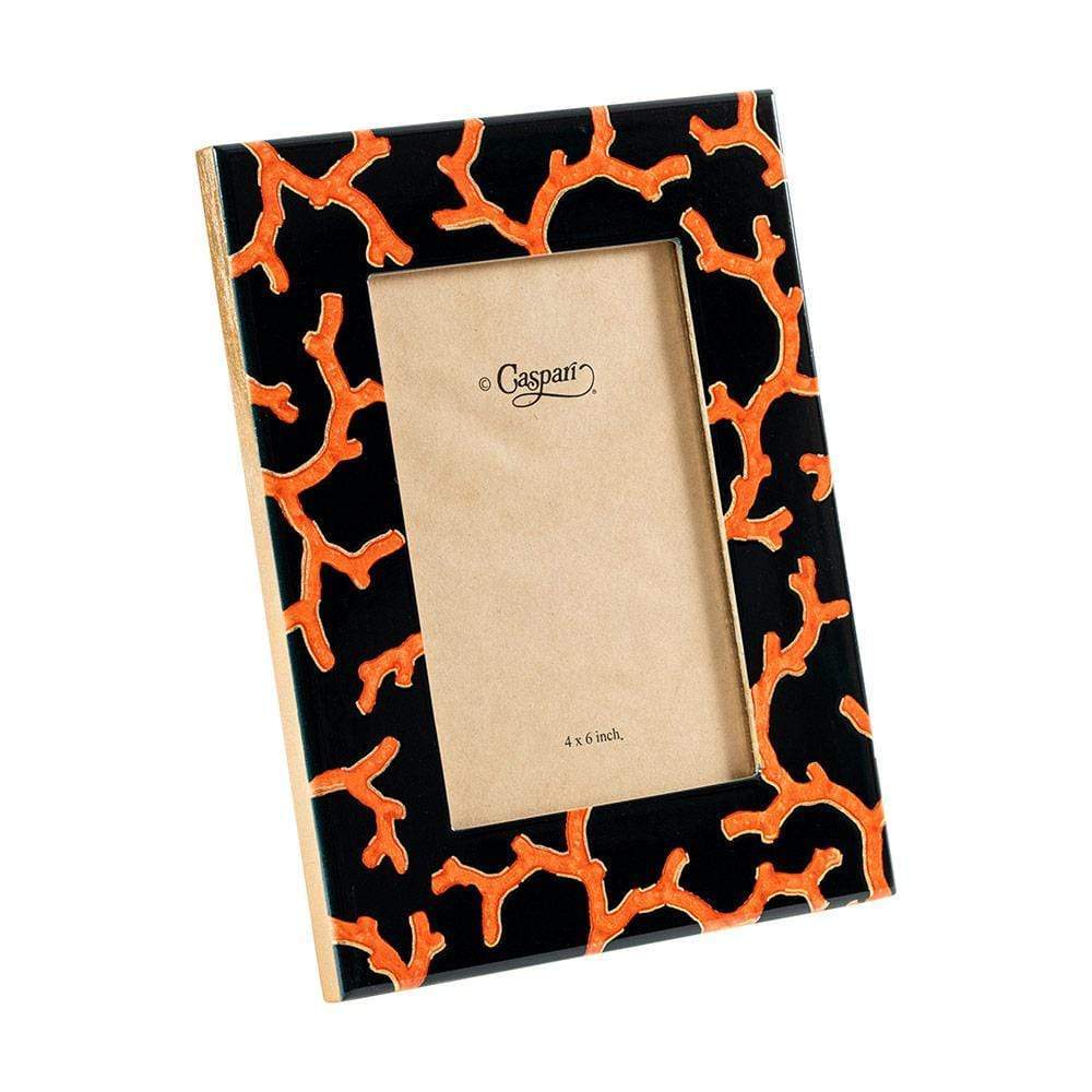 The Coral Sea Lacquer 4" x 6" Picture Frame in Black