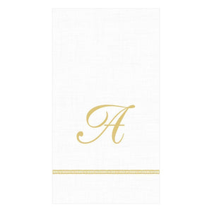 Hemstitch Script Single Initial Paper Guest Towel Napkins