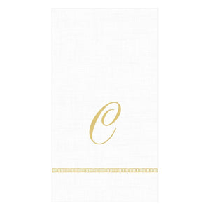 Hemstitch Script Single Initial Paper Guest Towel Napkins