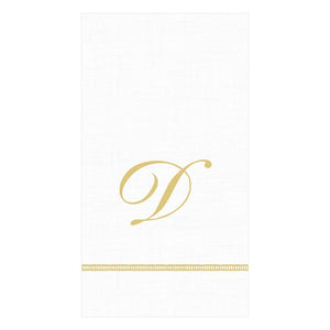 Hemstitch Script Single Initial Paper Guest Towel Napkins