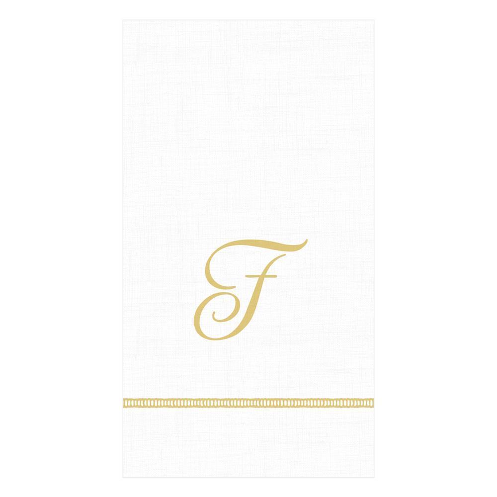 Hemstitch Script Single Initial Paper Guest Towel Napkins