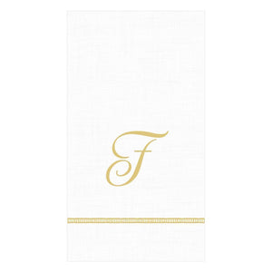 Hemstitch Script Single Initial Paper Guest Towel Napkins