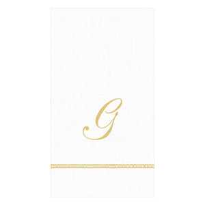 Hemstitch Script Single Initial Paper Guest Towel Napkins