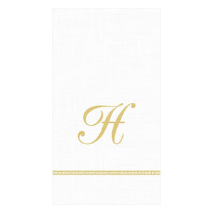 Hemstitch Script Single Initial Paper Guest Towel Napkins