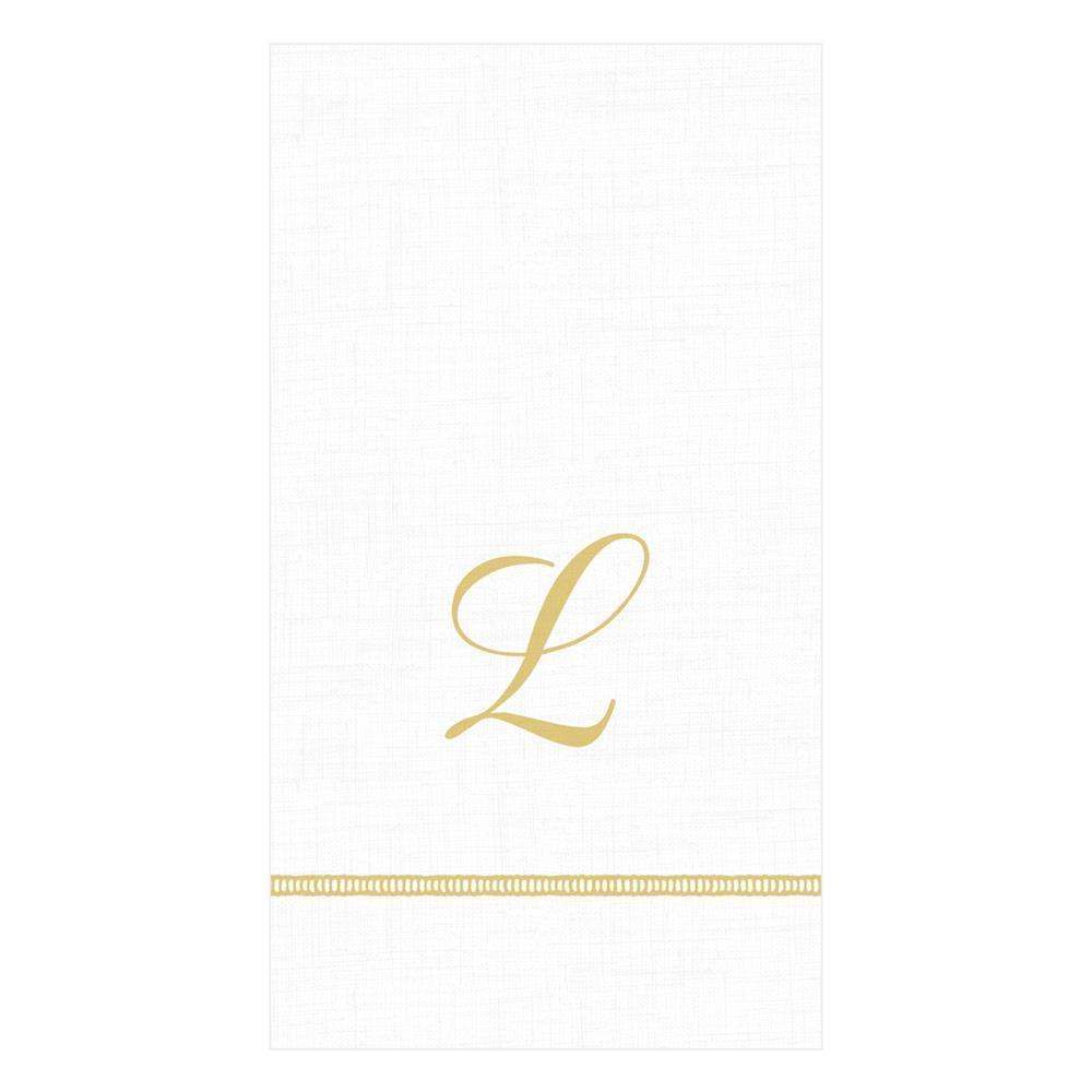 Hemstitch Script Single Initial Paper Guest Towel Napkins