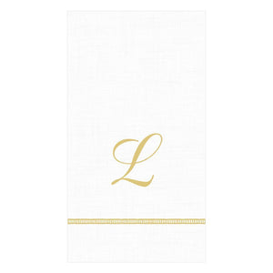 Hemstitch Script Single Initial Paper Guest Towel Napkins