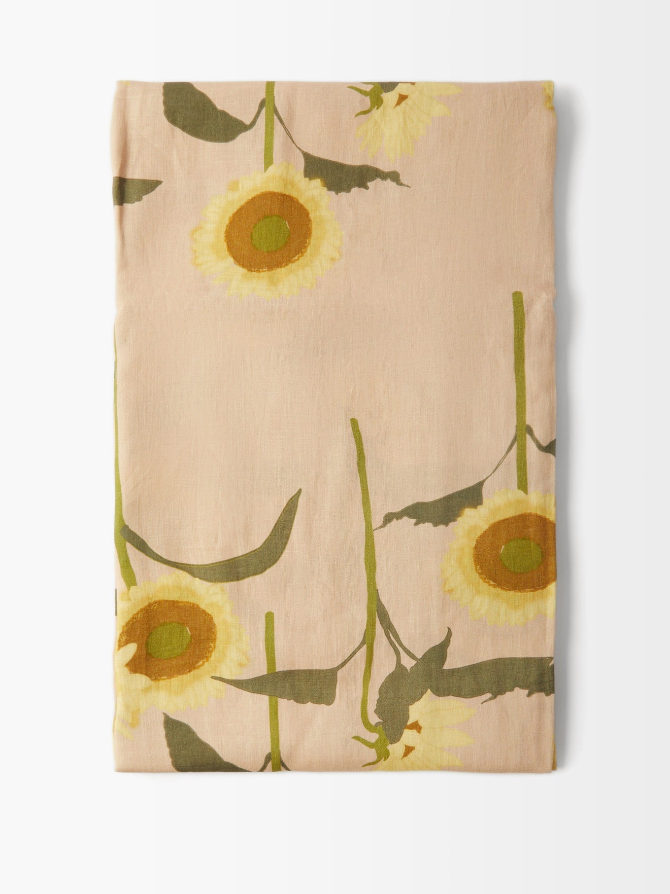 BERNADETTE Sunflower-print 150cm x 300cm linen tablecloth