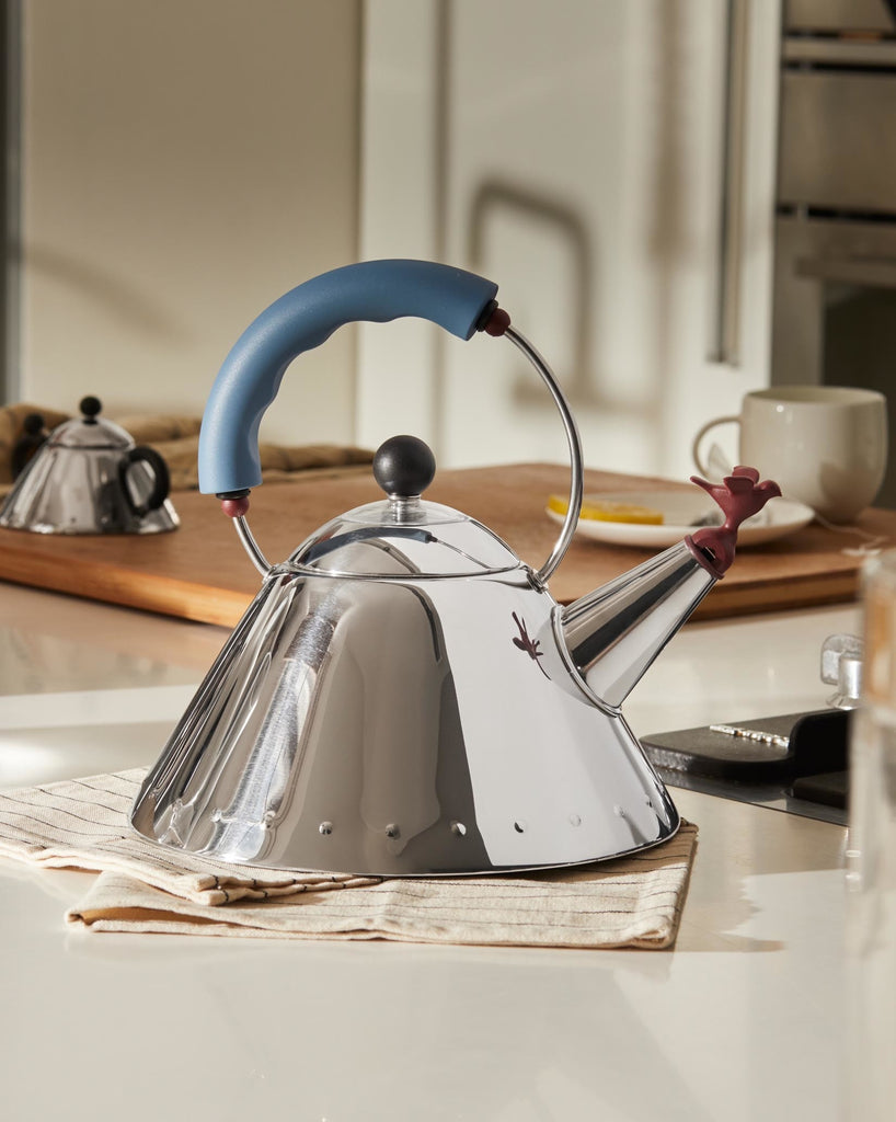 Water Kettle With Bird Shaped Whistle in Light Blue