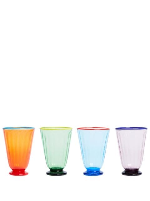 Rainbow set of 4 glasses