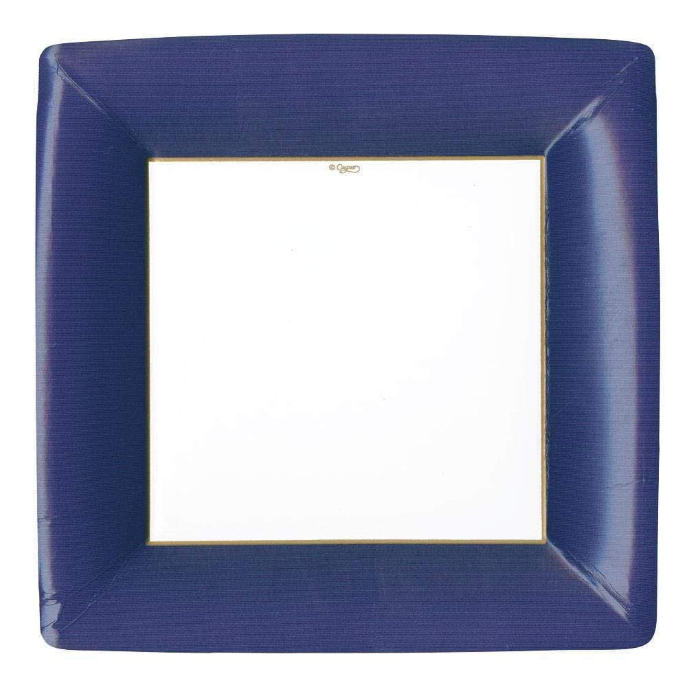 Grosgrain Border Paper Dinner Plates in Navy