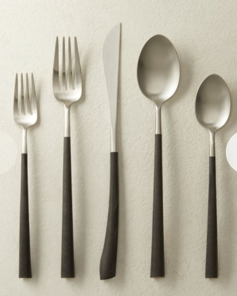 5-Piece Arc Black Flatware Set