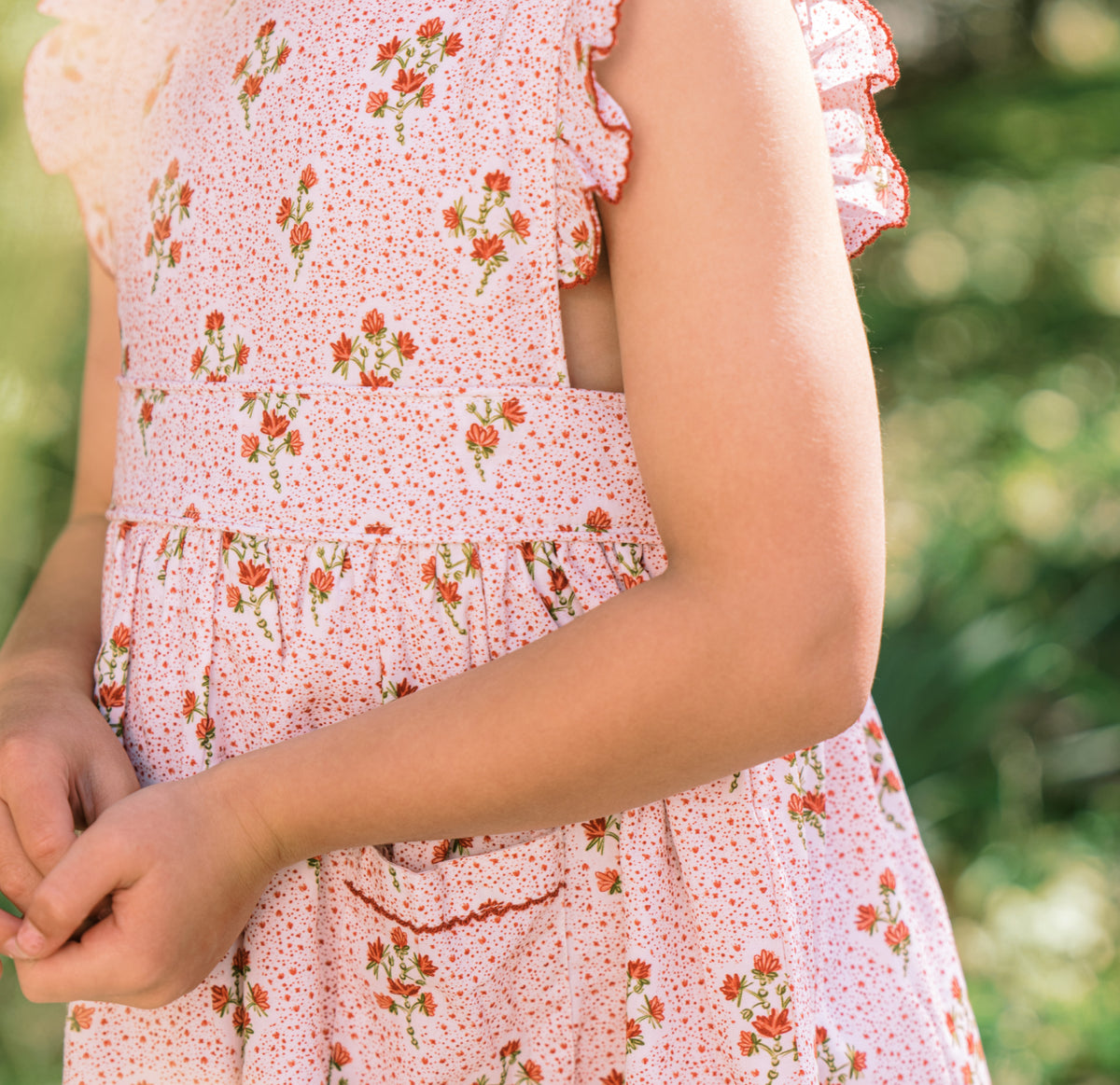 Girls Raspberry Red Pinafore Dress