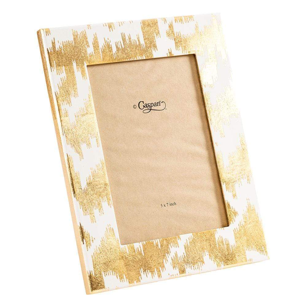 Modern Moiré Lacquer 5" x 7" Picture Frame in Gold