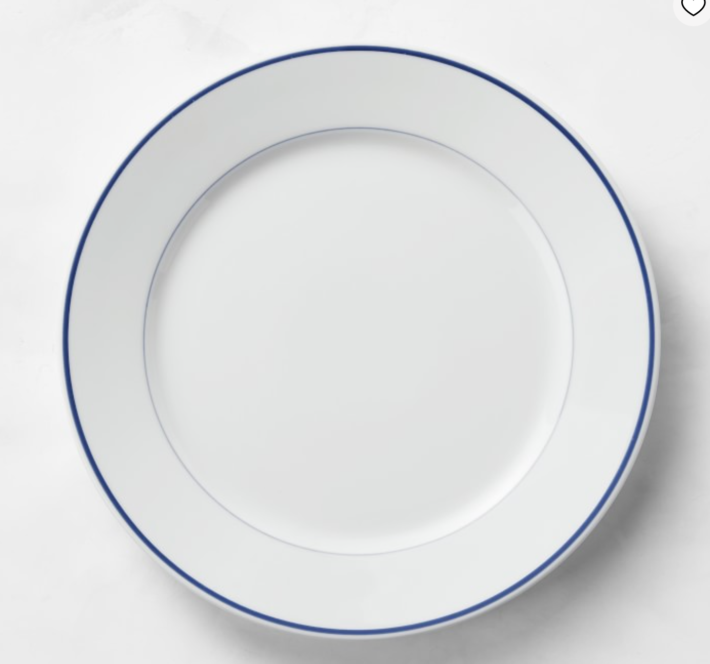 Apilco Tradition Blue-Banded Porcelain Dinner Plates