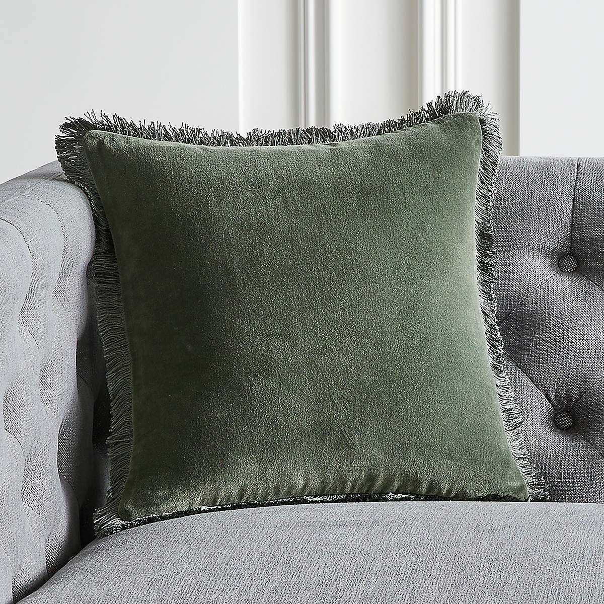 Bettie Forest Green Throw Pillow with Down-Alternative Insert 16"