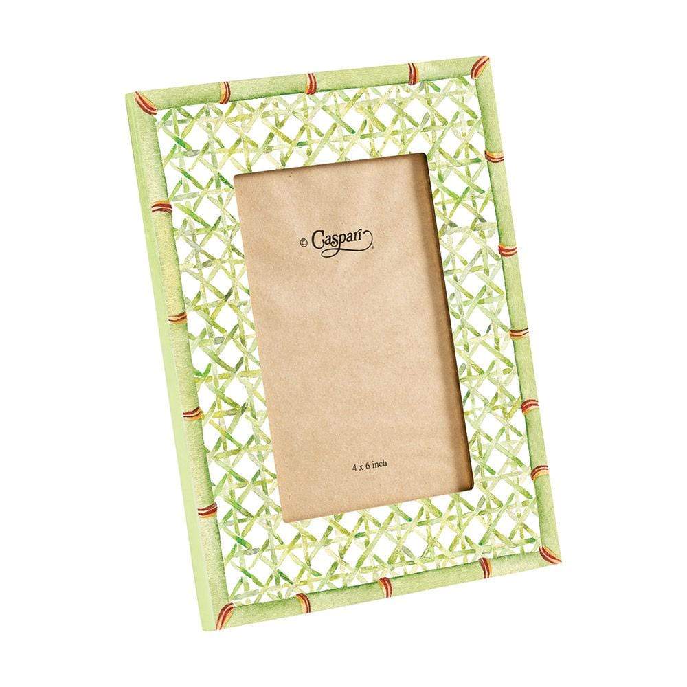 Trellis Lacquer 4" x 6" Picture Frame in Green